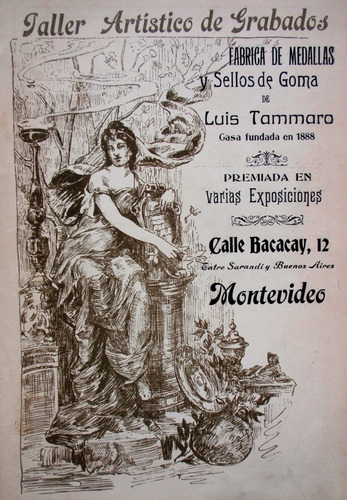 Recorte Lamina Casa Tammaro 1909 Propaganda Taller Grabados