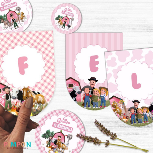 Kit Imprimible La Granja De Zenon Rosa - Personalizado