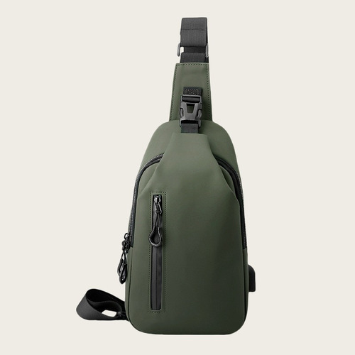Bolso De Pecho Cruzado De Color Liso De Moda Para Hombre
