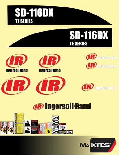 Calcomanias Para Maquinaria Ingersoll Rand Sd116dx Vibro