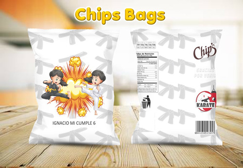 Chip Bag Kit Imprimible Bolsita Karate Envioxemail