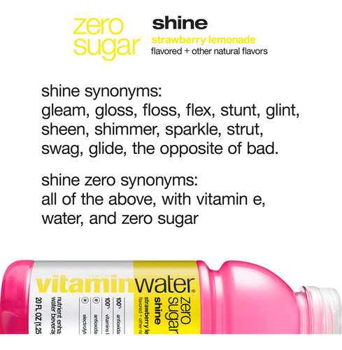 Vitaminwater Limonada De Fresa Agua Mejorada Botella 591 Ml