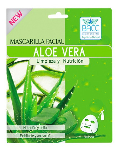Mascarilla facial para piel normal Bacc Mascarillas Aloe Vera
