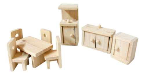 Muebles De Cocina En Madera Para Casa De Muñecas, Mini