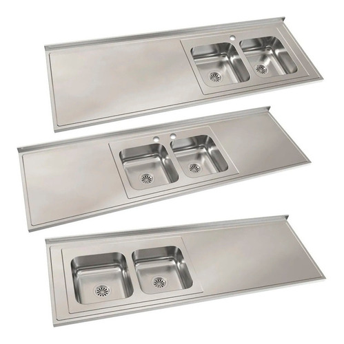 Mesada Cocina Johnson 2 Agujeros Cc37 Doble 180 Sin Envio