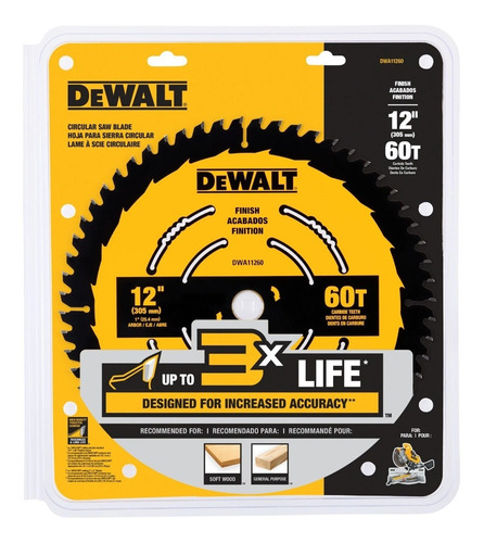 Disco De Sierra Corte Madera 12 X 60d Dewalt Dwa11260