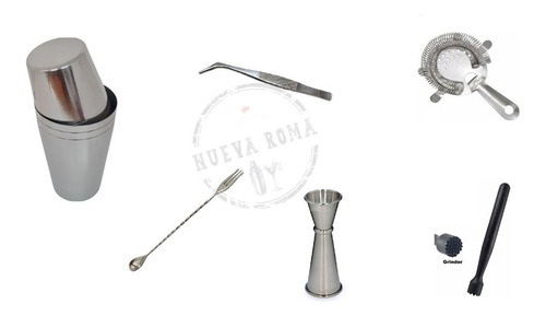 Set Coctelería Profesional Herramientas Barman 6 Piezas