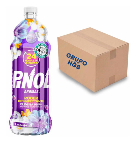 Caja Limpiador Pinol Aromas Lavanda 12 Piezas De 828ml C/u
