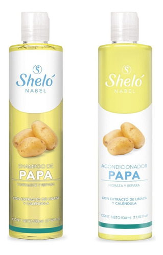 Shampoo + Acondicionador De Papa Sheló Reduce Canas