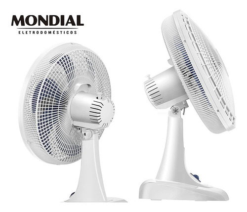 Ventilador De Mesa Mondial 40cm Maxi Power V40w - 220v Cor da estrutura Branco Cor das pás Azul