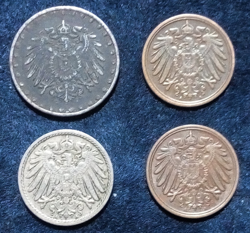 Monedas Alemania Deutsches Reich. Lote X 4 Unidades (Usado)