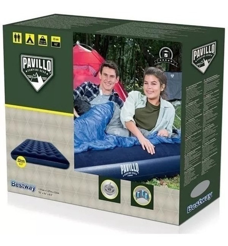 Colchon Inflable 2 Plazas Bestway Pavillo Original Camping