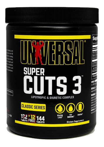 Imagen 1 de 6 de Super Cuts 3 Universal X 130 Tabletas - Quemador De Grasa