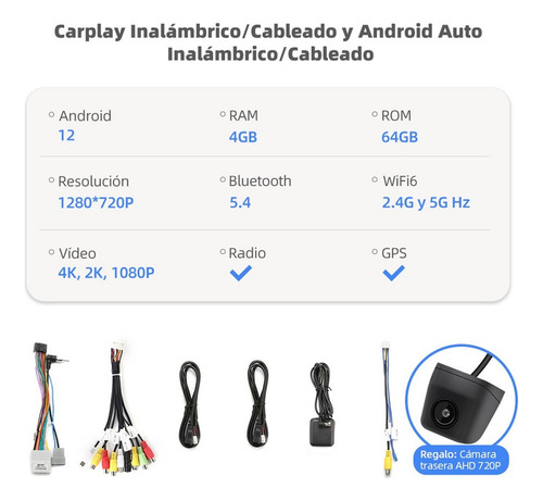 Estéreo 4+64g Carplay Para Nissan Versa 2012-2014 4k Wifi6