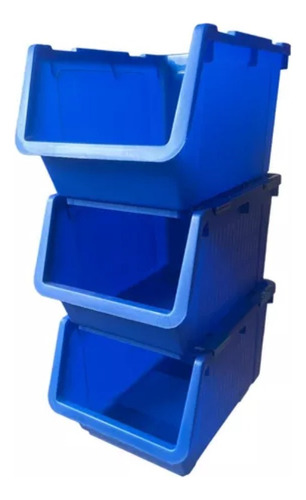 Set 3 Organizadores Multiuso Apilable Cerrado Plastico 12,5l