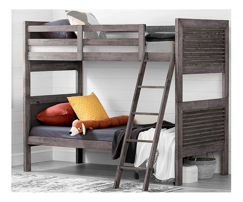 Litera Hanni  Gris  Literas Twins Muebles Mueble Recamaras 