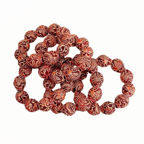 Imagen 5 de 6 de India Buda Budista Tibetano 11 De Oración 18mm Flor Grabado