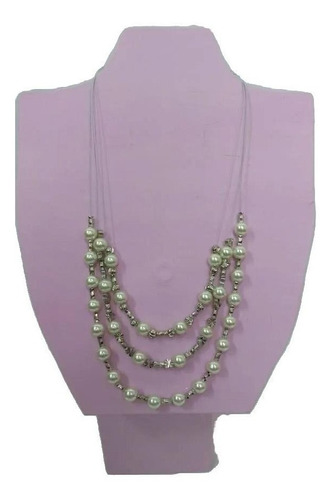 Imagen 1 de 1 de Fiesta! -biyú- Elegante Collar De Perlas Fantasía