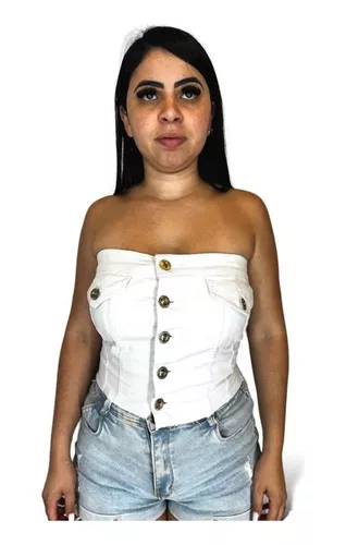 Top Cropped em Microfibra Tomara Que Caia Branco 9001