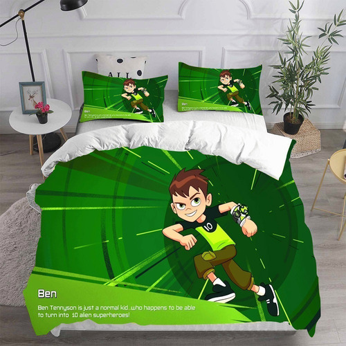 Nuevo Juego De Ropa De Cama De Niños Ben 10, Soltero