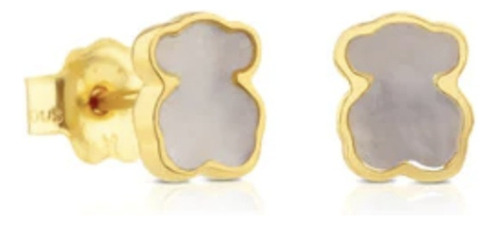 Aretes Tous Oro 18k Y Nácar Oso