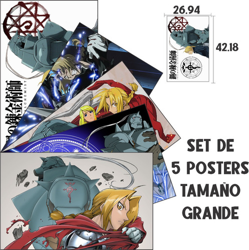 Poster Gr Set De 5 Pzas Full Metal Alchemist Anime Edwardo