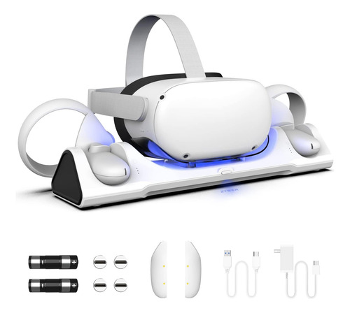 Estación De Carga Vr Quest + 2 Baterías Recargables