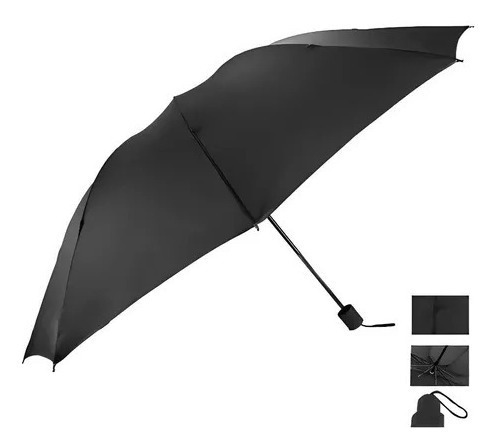 Paraguas Portaria grande, reforzado, a prueba de viento, para recepción, color negro, diseño de tela sin diseño