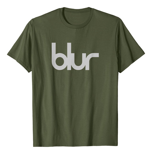 Camiseta Con Logo Central Verde Oscuro Borroso