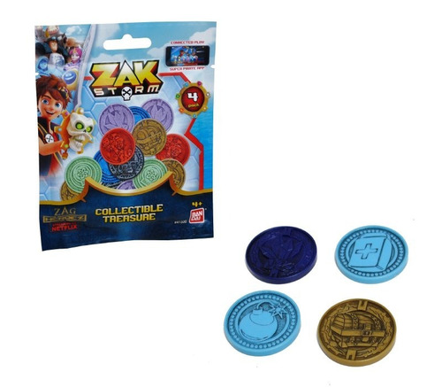 Zak Storm Pack De 4 Monedas Sorpresas Coleccionables J&j 