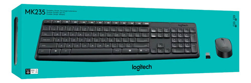 Kit Teclado Y Mouse Logitech Inalámbrico Mk235 Negro