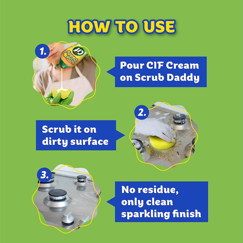 Scrub Daddy Og 2x Cif Cimple De Celización Cif, Limón - Crem