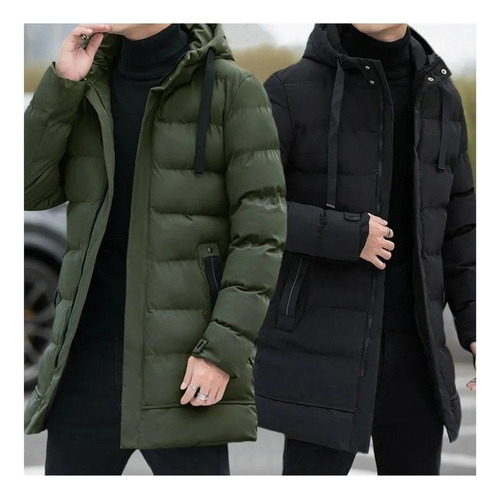 Chaqueta Térmica Informal Para Hombre Con Gorro Ligero De