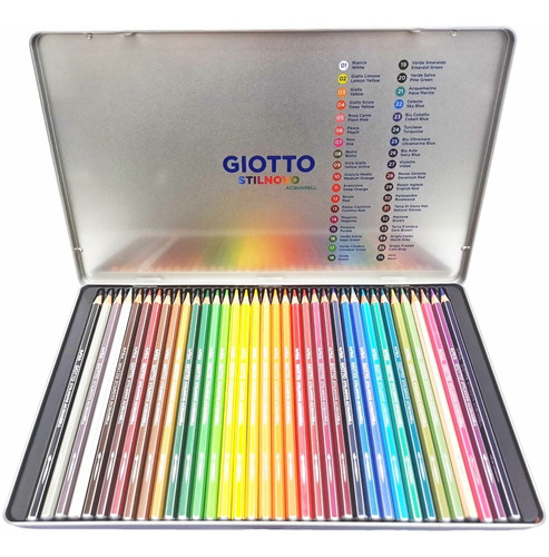 Lapices De Color Giotto Stilnovo Acuarelables 3.3mm Lata X36