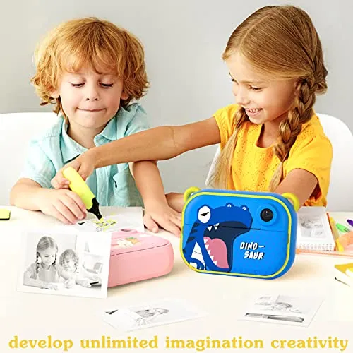 Cámara De Impresión Instantánea Sangrui Kids Con 12 Rollos D