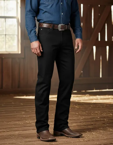 Calça Masculina Country Preta Clássica Premium Com Elastano