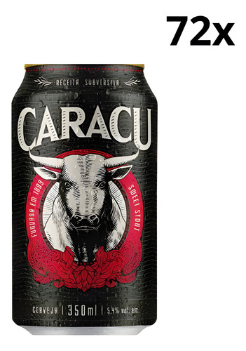 Cerveja Caracu - Stout Brasileira - 72 Latas Com 350ml - Kit