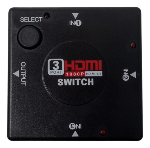 Switch Selector Divisor Puertos Hdmi 3 En 1 Pc Televisor Dvd