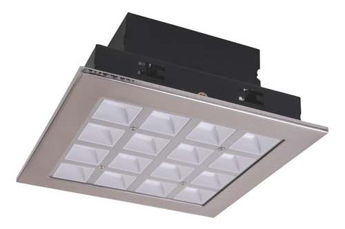 Spot De Embutir Cuadrado 16 Led Color Acero