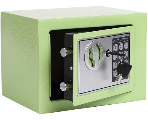 Caja De Seguridad Electronica Teclado Digital En Acero.verde