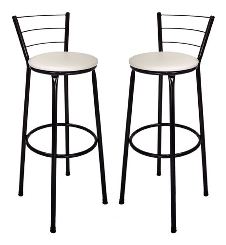 Imagem 1 de 5 de Kit 2 Banqueta Bistrô Alta Encosto Cozinha Americana Balcão