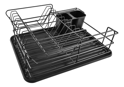 Escurridor Áncora De Platos Trastes Metal Negro