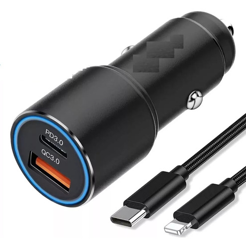 Cargador Auto Dual Tipo C Usb 3a Turbo Rapida Sabala 1 Hora