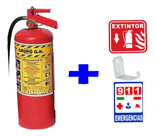 Kit Extintor 6 Kg Pqs + 911 Emergencias + Certificado
