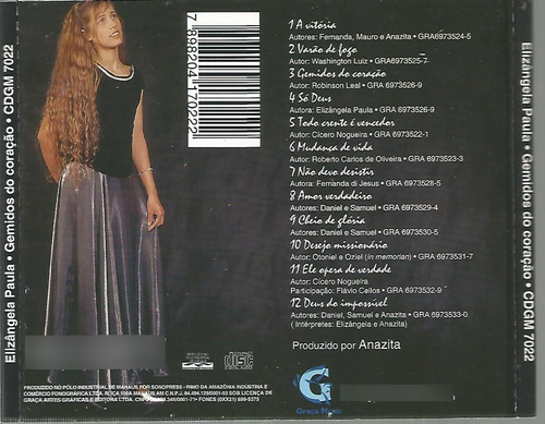 Cd - Elizângela Paula - Gemidos Do Coração (Usado)