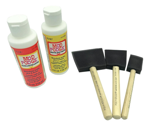 Mod Podge Gloss And Matte Starter Bundle Kit W/poly Foa...