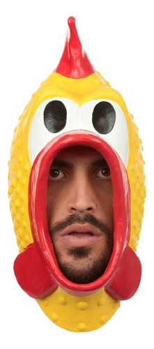 Máscara Látex Chicken Pollo Chillón Juguetón Halloween
