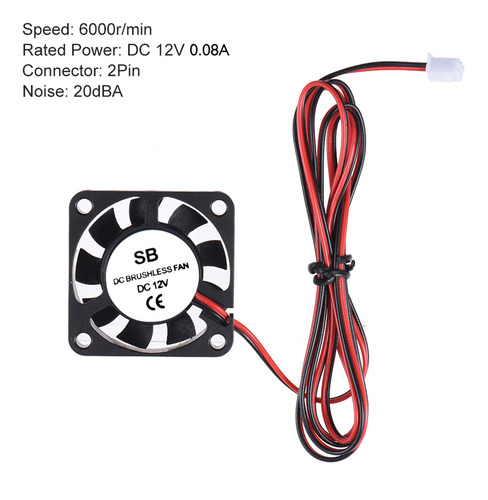 Imagen 7 de 8 de 2pcs Anet 40 * 40 10 Mm Dc 12v Sin Escobillas Ventilador De