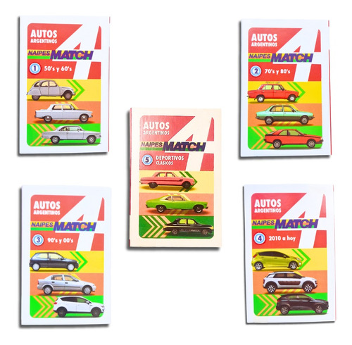 Combo Naipes Match4 Mazos Del 1 Al 5 Coleccion Completa 2025