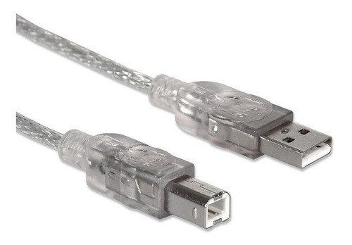 Cable Usb 2.0 A B Manhattan 3mts Plata 340458 /v /vc Color Plateado